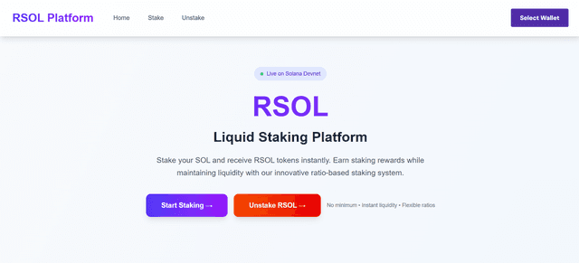 RSOL - Centralized Liquid Staking Platform
